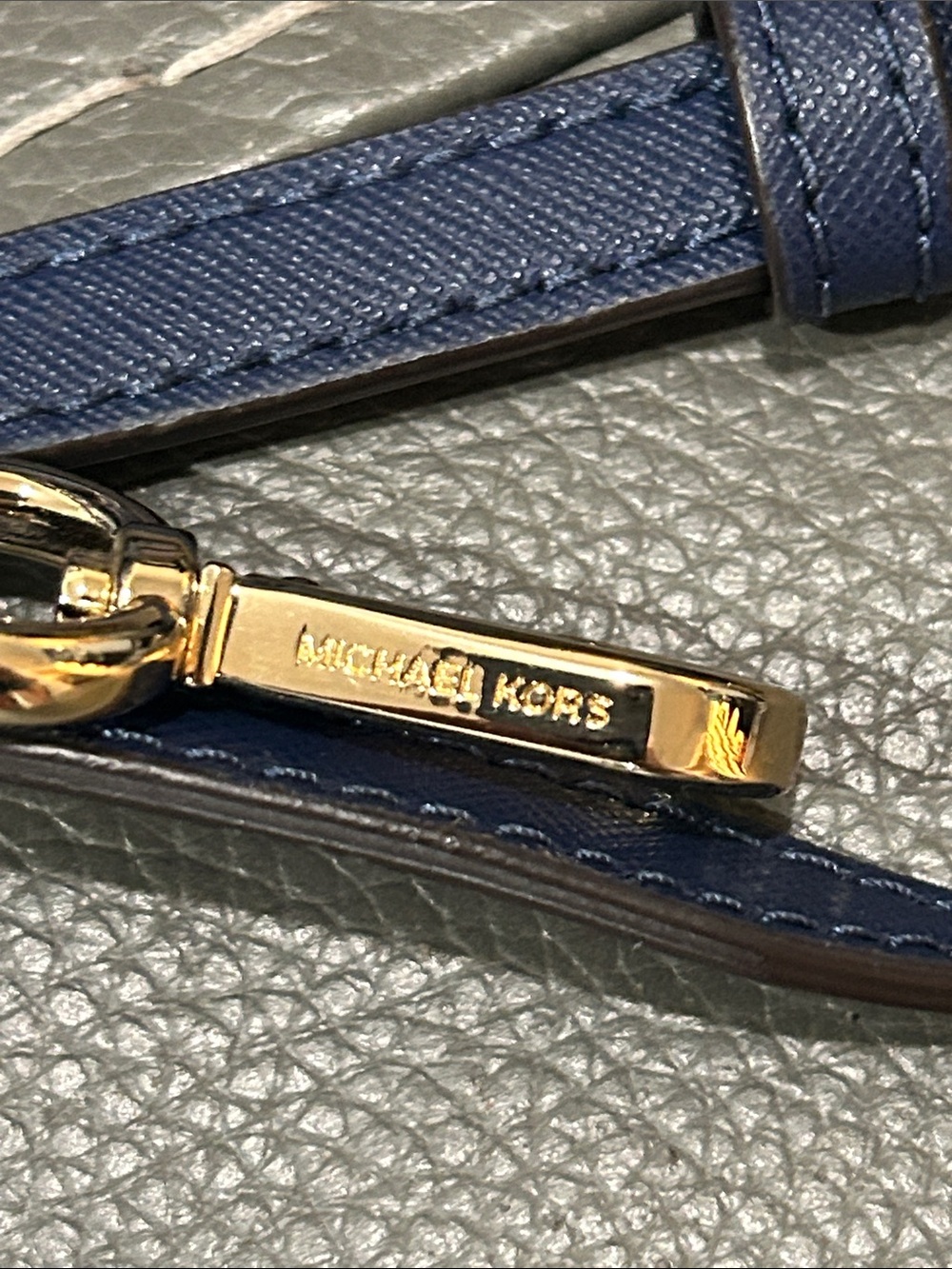 Michael Kors Kellen XS Satchel in a navy and blue floral print - Picture 11 of 12
